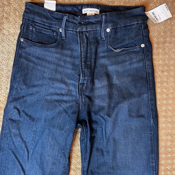 Good American Good Classic Skinnyish Gap Proof Size 4 Dark Rinse Denim Stretchy - Picture 2 of 9